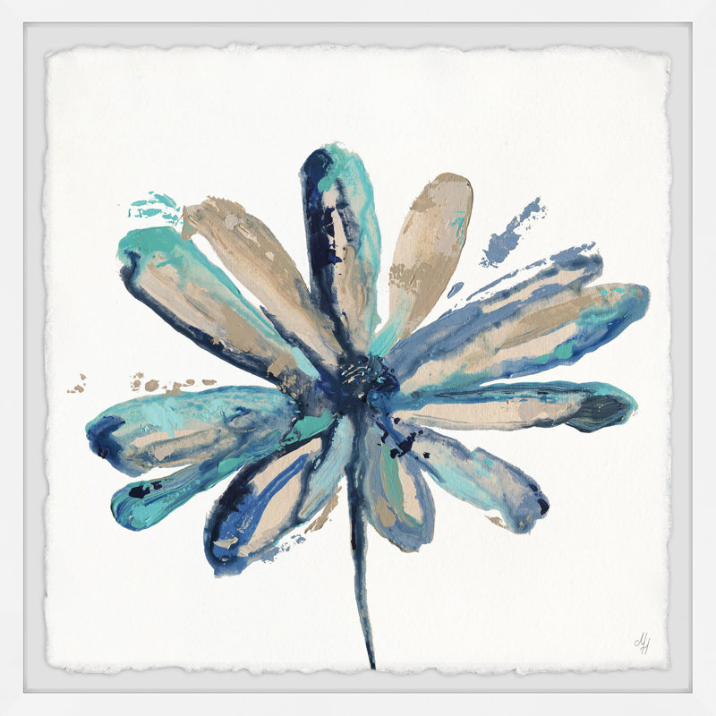 «Wild Daisy», reproduction de peinture acrylique encadrée, H 12 po x l 12 po x P 1,5 po