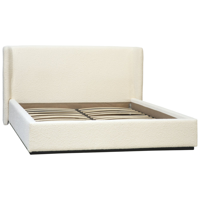Tobias Upholstered Platform Bed, Olive, East King, Queen, Cream