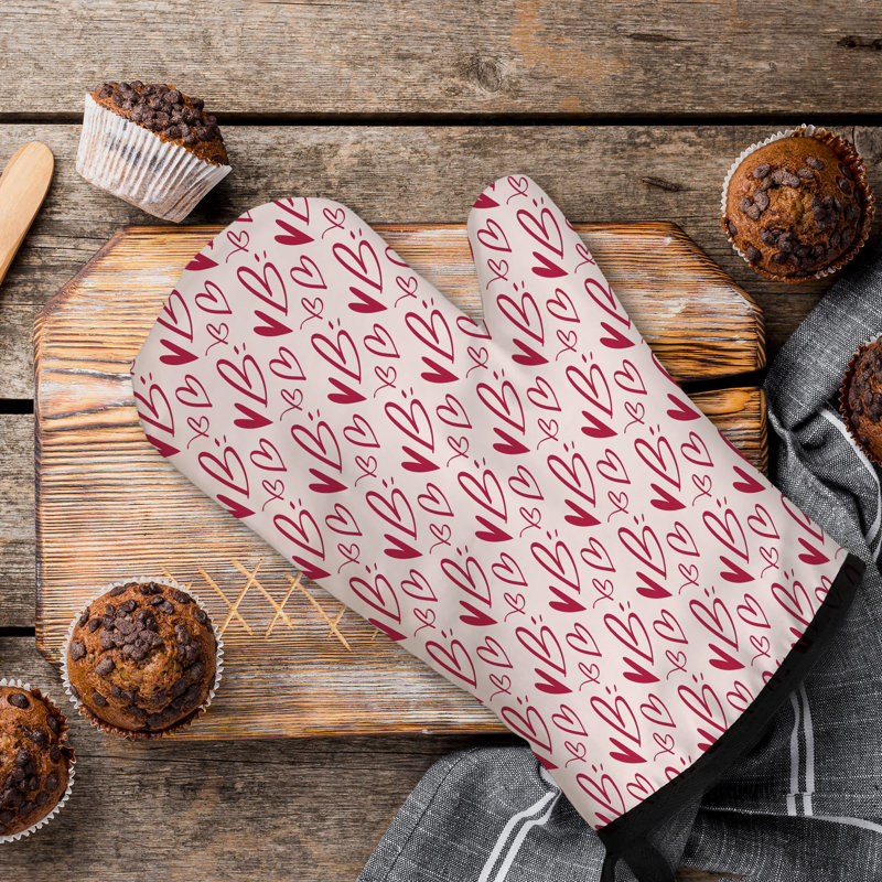 Sweetheart Love Glow Oven Mitt Cotton Twill