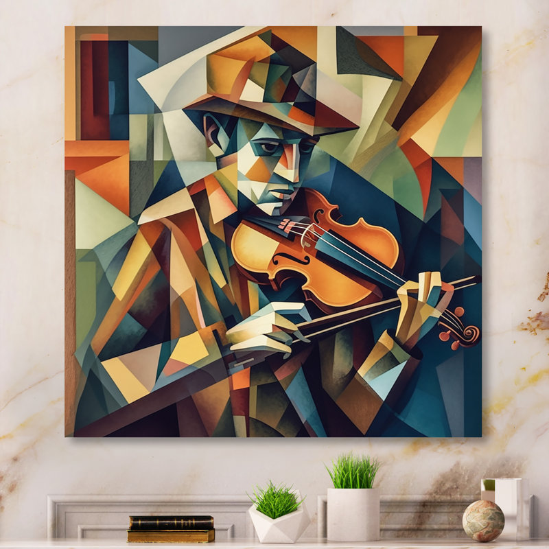 The Modern Violinist II - reproduction d'art sur toile, H 24 po x l 24 po x P 1 po, Toile tendue