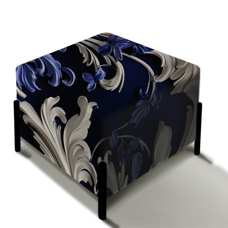 Repose-pieds de style victorien bleu Cobalt