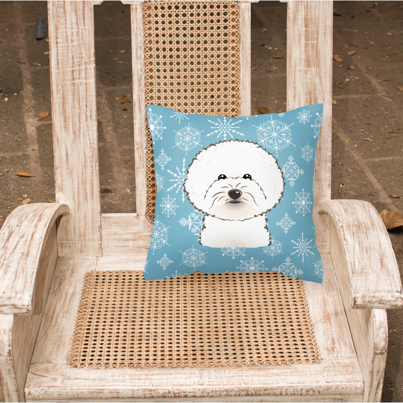  Coussin Snowflake Bichon Frise 14 po