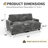  65.8'' Wide Two-Seater Sectional Sofa, Corduroy Upholstered Love Seat with Nailhead Trim