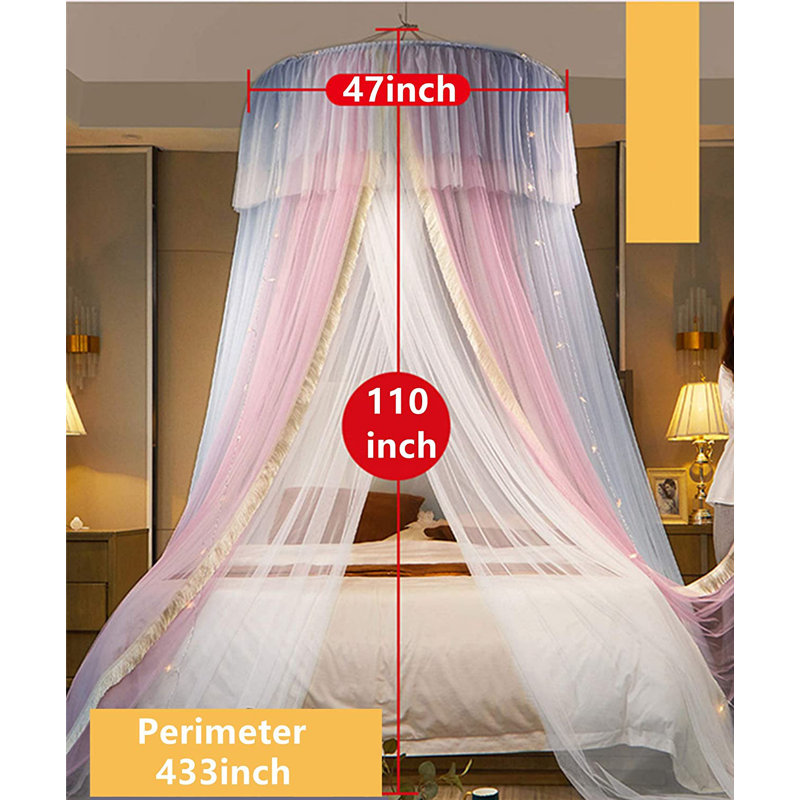Bed Canopy, Blue/Pink/White