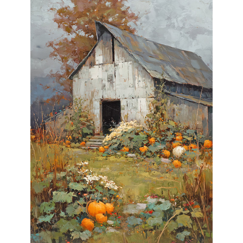 Tournesols et citrouilles, art mural sur toile, H 24 po x l 16 po