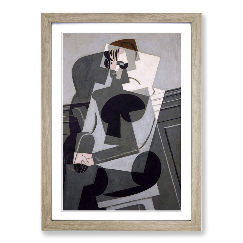 Portrait Josette Gris by Juan Gris - Picture Frame Painting, Oak Framed, 65cm H x 48cm W x 2cm D