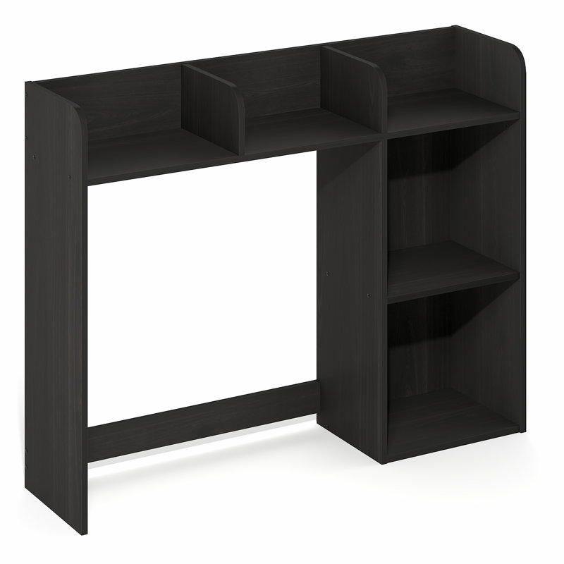 Huche de rangement pour bibliothèque Classic, étagère de bureau avec 3 tablettes, blanc / blanc, Espresso