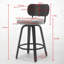 Ensemble de 2 tabourets de bar pivotants confortables avec structure en bois cintré et dossier rembourré-256077119