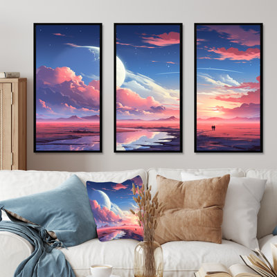 «Desert Twilight Traverse In Space II», art mural paysages spatiaux