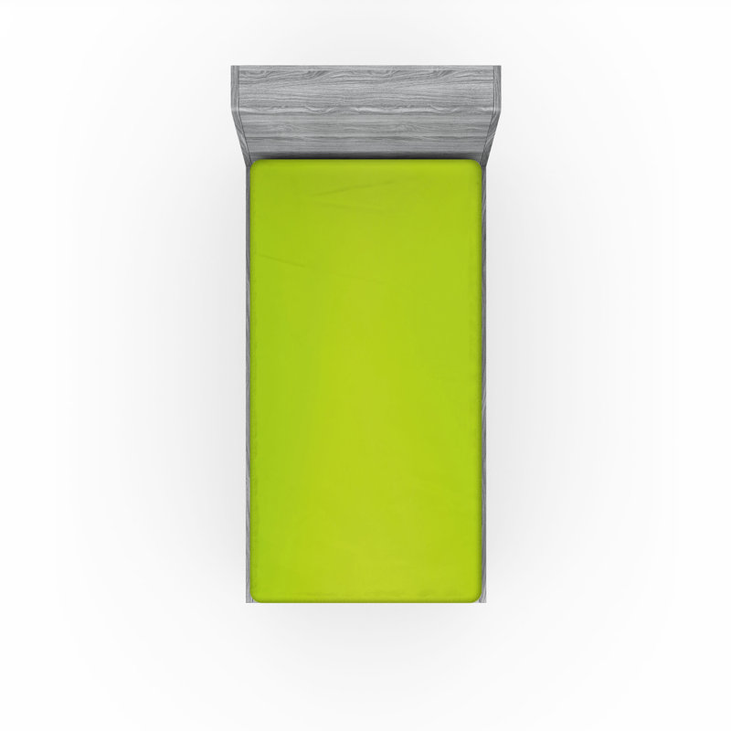 Drap-housse orange Ambesonne, Drap-housse de taille simple, Vert pomme
