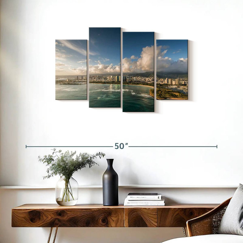 Tergel, Honolulu, Hawaï, vue aérienne, H 22 po x l 36 po