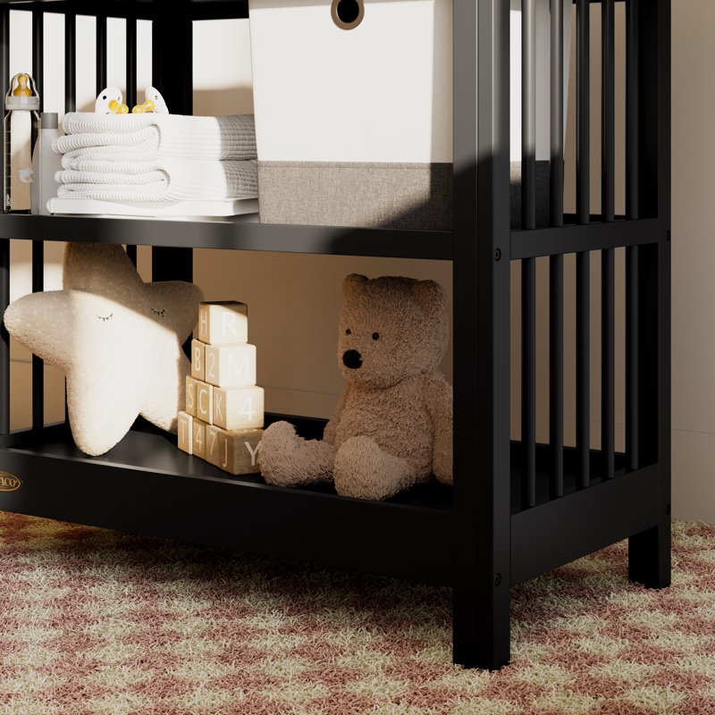 Teddi Changing Table with Pad, Black
