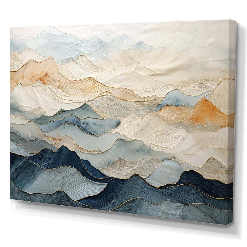 Majestic Mountain Peaks - montagnes, art mural, Toile tendue, H 16 po x l 32 po, Sans cadre