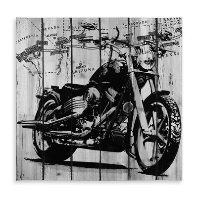Motorcycle Gray Black Tablecloth | Man Cave Decor Indoor/Outdoor