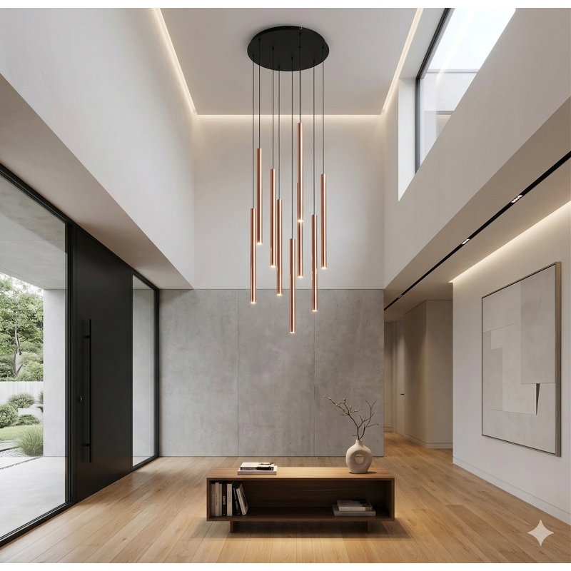 Baileyton 9 - Light Cluster Pendant, Copper