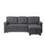 Canapé modulaire 84 po en lin gris foncé avec canapé-lit réversible, rangement, rangement pour piqûres dodues et hauteur de 35 po, design