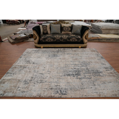 Machine Made Modern Turkish Textured Neutral and Subtle Elegant Patterns Area Rug 8x10