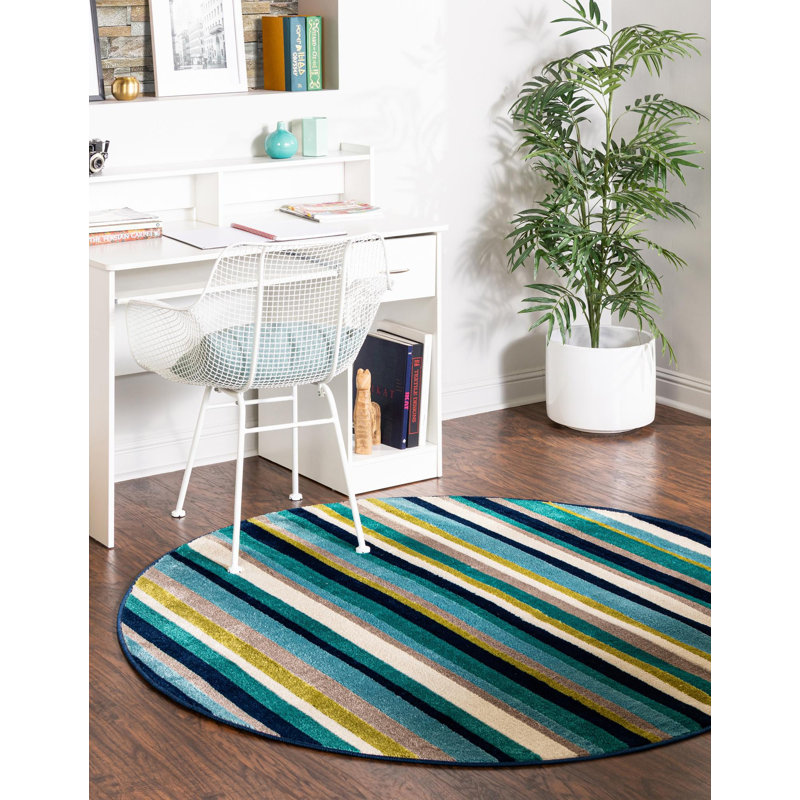 Analiese Striped Indoor Rug, Round 5'3"