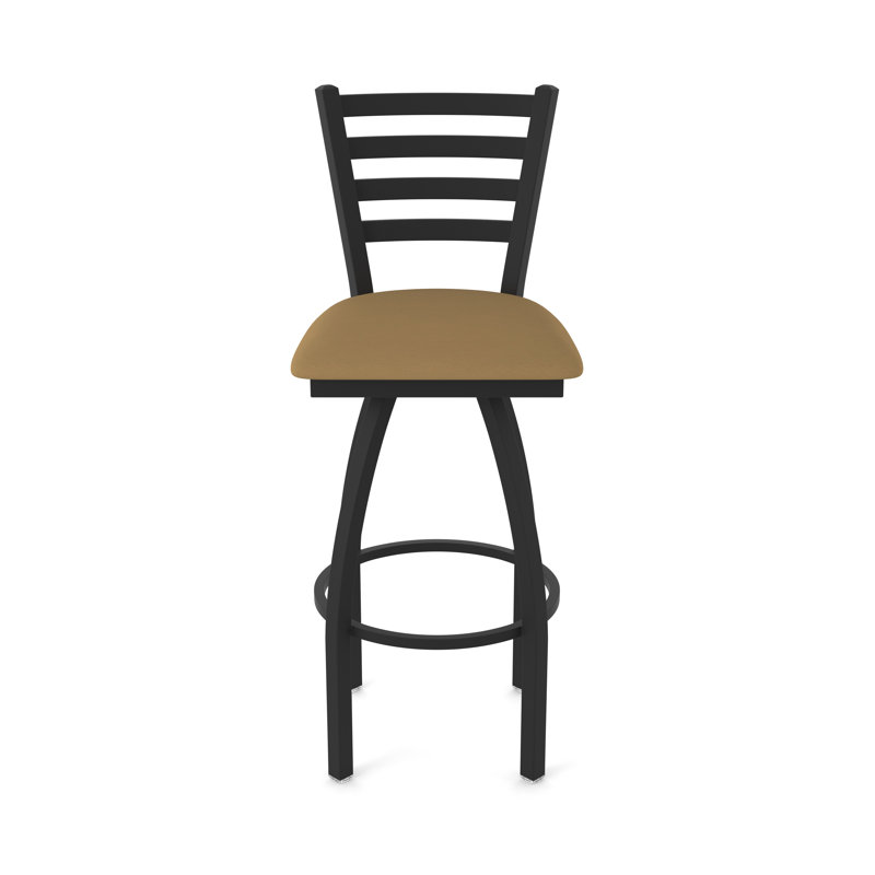 Jackie Swivel Stool, Black Wrinkle, Vinyl-Canter Saddle, Extra Tall (36" Seat Height)