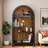 4-tier Arched Top Open Bookshelf With 2 Staggered Interior Shelves And Sturdy Legs-2049999436