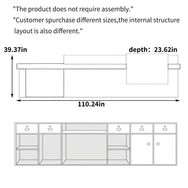 Style Front Desk, Checkout Counter & Computer Desk – Sleek, Functional Design for Commercial Spaces, Brown