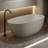 69'' Freestanding Orange Solid Surface Soaking Bathtub, Resin Stone, Easy Maintenance And Wear - Bathtub With Overflow Spacious Design