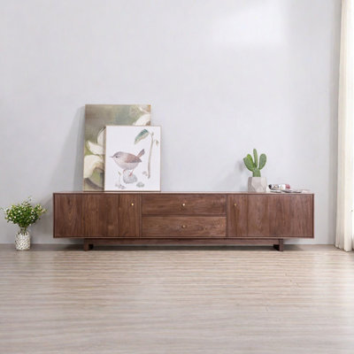 Pure solid wood black walnut furniture TV cabinet