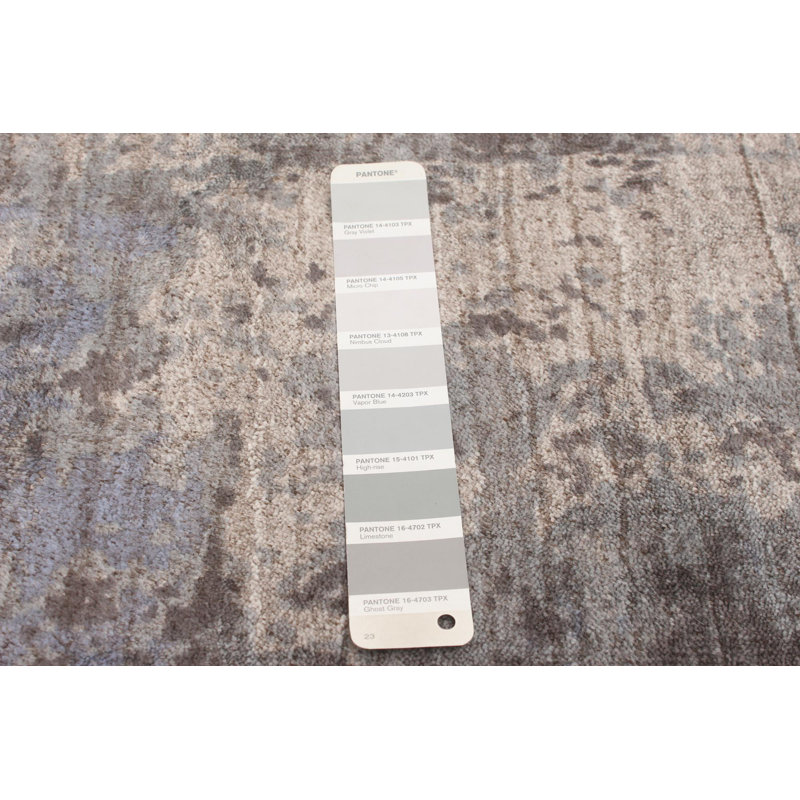 Tapis gris noué à la main Quinones