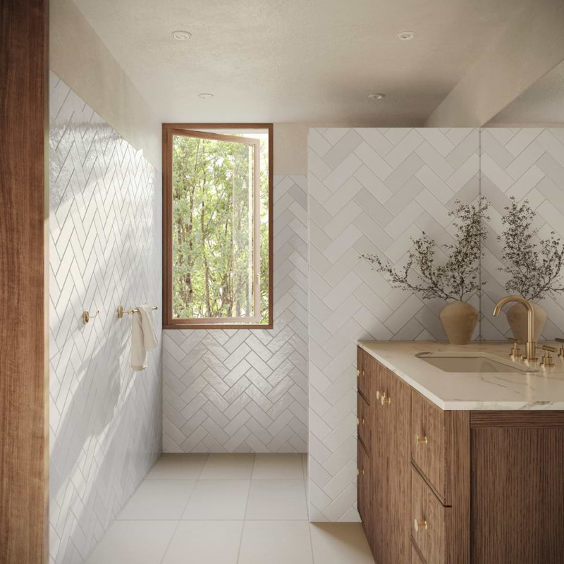 Portmore 3x8 Glazed Ceramic Tile, White