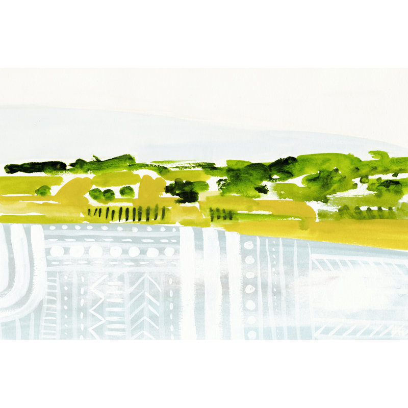 Patterned Landscape I - Wrapped Canvas Painting, 30cm H x 46cm W