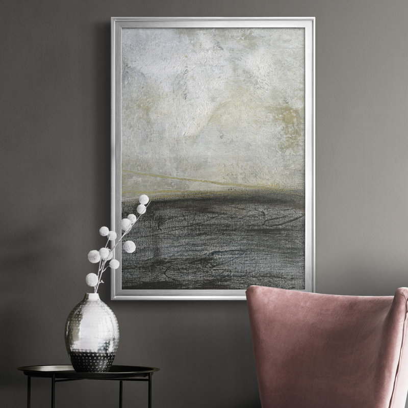 «Misty Landscape II», reproduction d'art sur toile, H 36,5 po x l 26,5 po x P 1 po, Argent