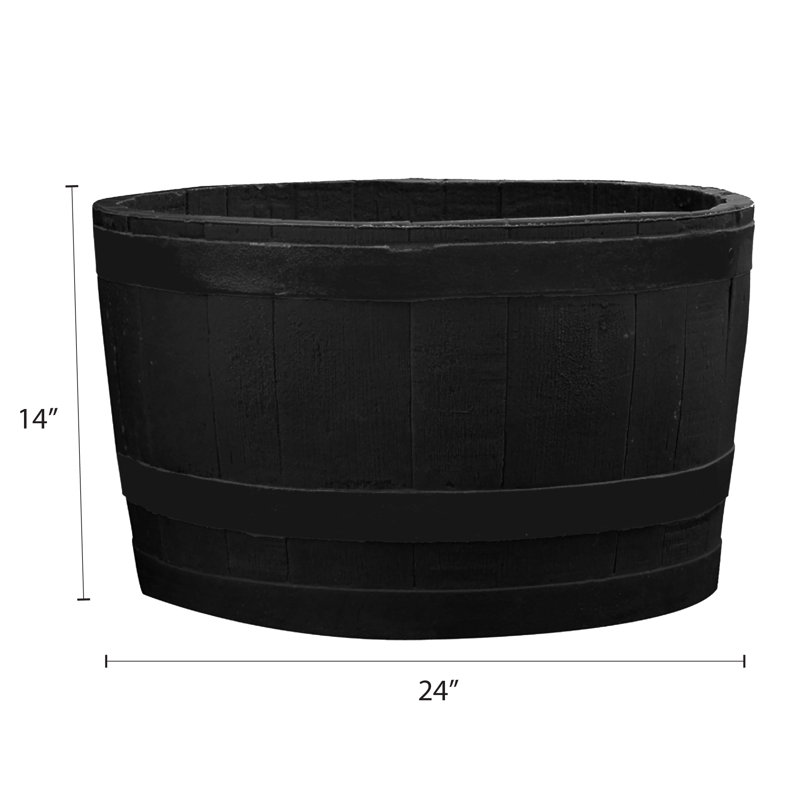 Madteos Barrel Planter, Black, 1 Piece