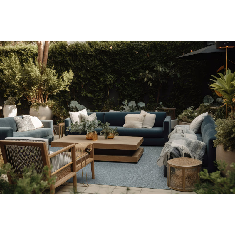 Rishana Solid Colour Machine Made Indoor / Outdoor Area Rug, Rectangle 2'8" x 4'11"