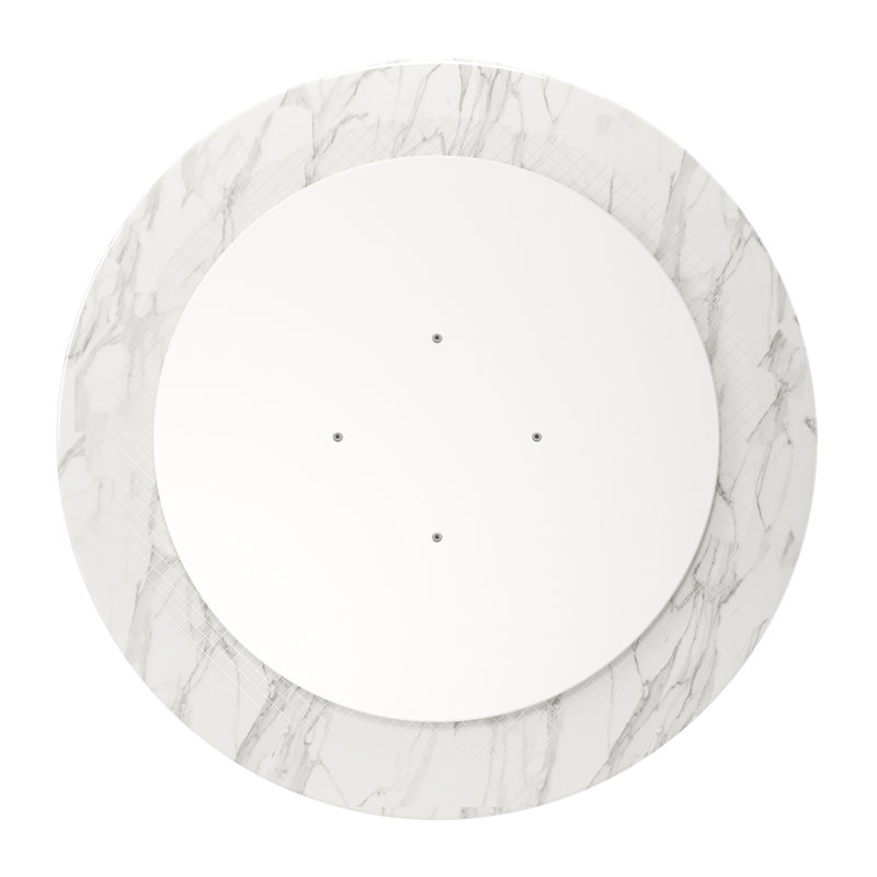 Tazio Round Marble Dining Table, Gray, 29.5" W x 40" L