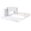 Lit plateforme avec rangement et tablettes gigognes, blanc-1009627063