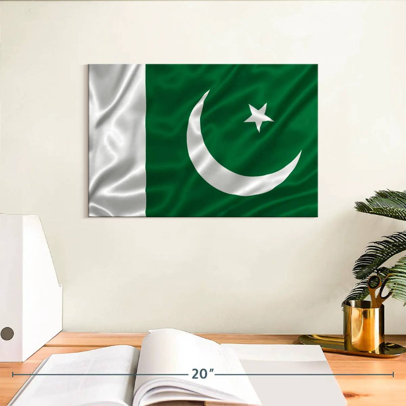 Drapeau pakistanais soyeux, H 8 po x l 12 po