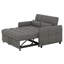 Canapé-lit convertible de 52,8 po, canapé-lit, canapé-lit capitonné en chenille avec dossier réglable, ports USB-1806895336