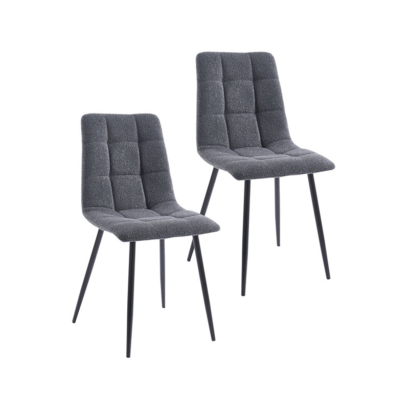 Chaises de salle à manger capitonnées Kashlyn, Gris foncé