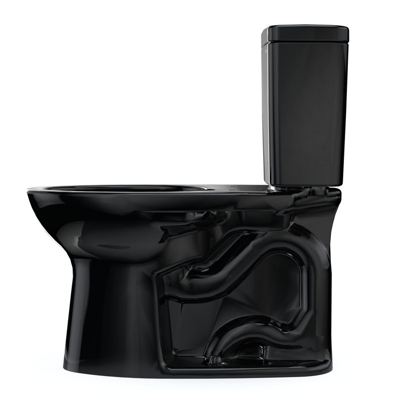 Drake® 1.6 GPF Elongated Two-Piece Toilet with Tornado Flush (Seat Not Included), Ebony, 12"