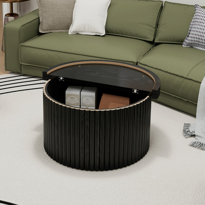 Table basse, table basse ronde, tables d'appoint modernes, Noir