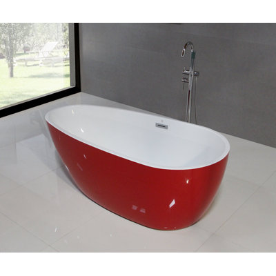 62'' x 28'' Freestanding Soaking Acrylic Bathtub