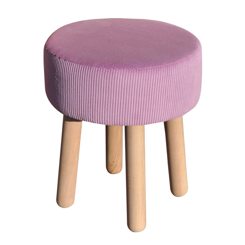 Solid + Manufactured Wood Accent Stool, Rosé
