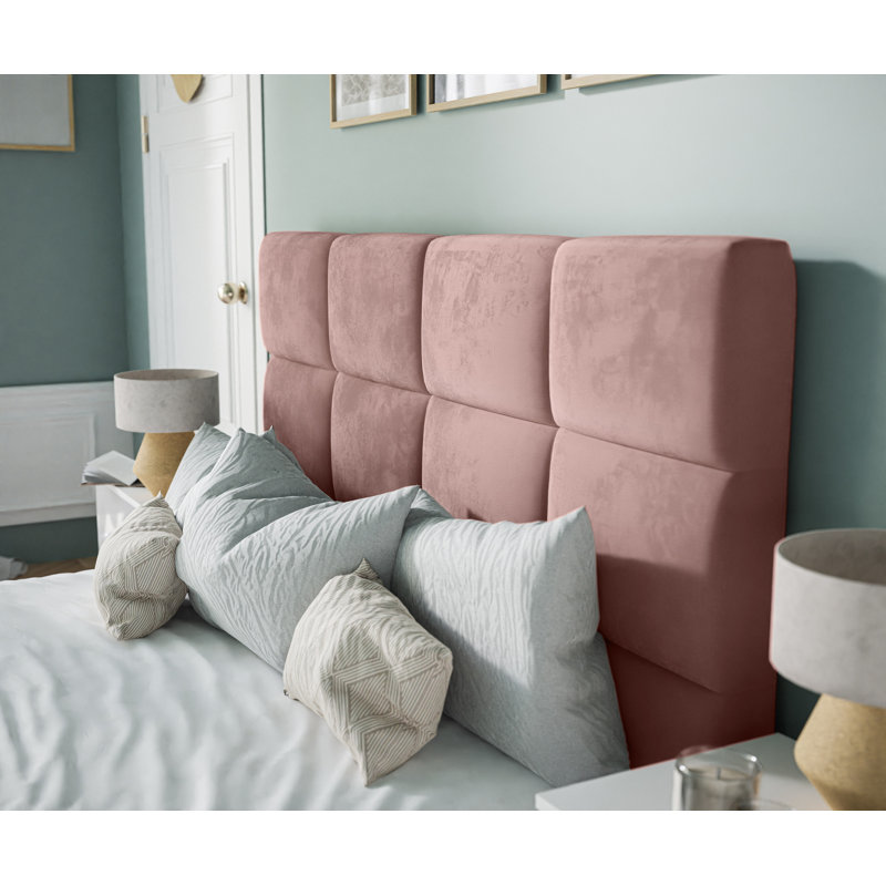 Bed Lemuel with Storage, Powder Pink, 180cm x 200cm