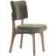 Chaises de salle à manger rembourrées modernes avec pieds en bois massif, chaise d'appoint verte confortable de 19,5 po de hauteur pour une salle de lecture dans la cuisine, assemblage facile-78840939