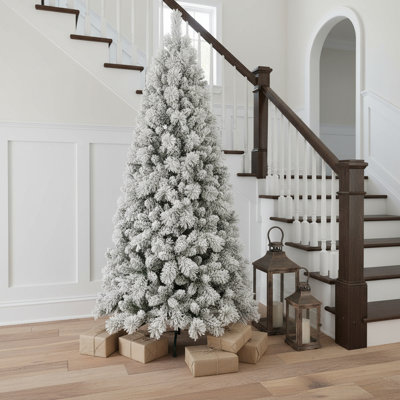 Arbre de Noël pin vert et blanc 7 pi