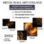 Verre de feu saturn planète I - ensemble d'art mural carré 5 pièces