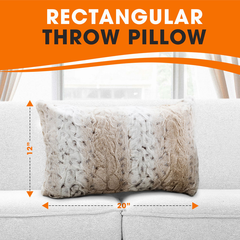 Rectangular Faux Fur Pillow Cover & Insert