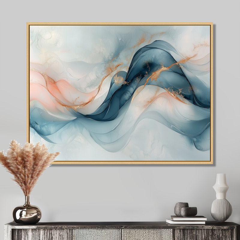 Octavus - Abstract Large Wall Art, H 12 po x l 20 po, Cadre flottant, Crème, crème