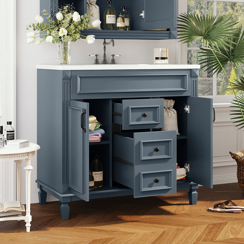Rangement pour salle de bain Syreen, Bleu