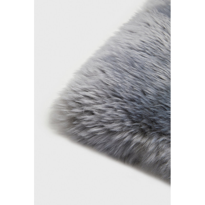 Teton Sheepskin Scatter Cushion Cover, Light Grey